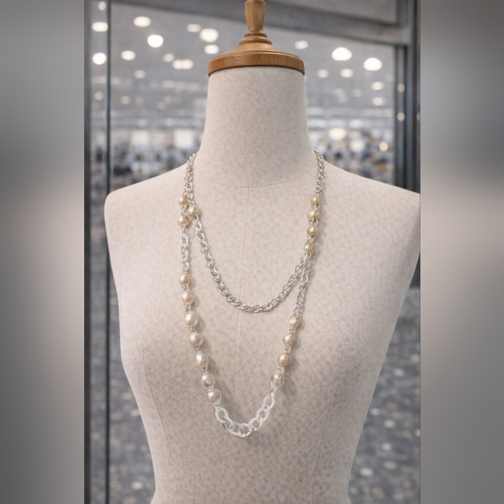 Gold ball and chain necklace